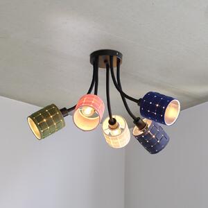 OSRAM stropna svetilka Decor Felt Weaving Cans, barvna, 5-žarnična, E14, zatemnjen, Večbarvna, Dnevna soba / jedilnica, Tkanine / tekstil