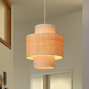 OSRAM viseča svetilka Decor Wrap Cylinder, bež, rafia, lan, zatemnjen, Bež, Dnevna soba / jedilnica, Tkanine / tekstil, Podeželska hiša / Rustikalna