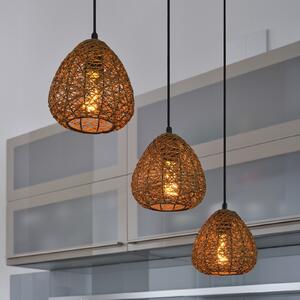 OSRAM viseča svetilka Decor Paper Drop, 3-žarnica, dolga, bež, E27, zatemnjen, Bež, Dnevna soba / jedilnica, Papir / karton, Podeželska hiša / Rustikalna