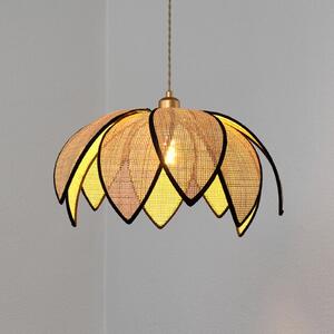 OSRAM viseča svetilka Decor Rattan Lotus, Ø 48 cm, bež, E27, zatemnjen, Bež, Dnevna soba / jedilnica, Les, Sredozemski