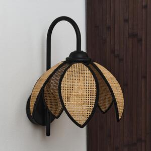 OSRAM stenska svetilka Decor Rattan Lotus, bež/črna, E27, zatemnjen, Bež, Dnevna soba / jedilnica, Les, Sredozemski
