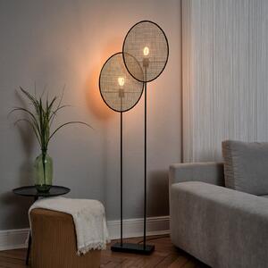 OSRAM Stojna svetilka Decor Rattan Dandelion, 2-žarnica, bež, E27, Bež, Dnevna soba / jedilnica, Les, Sredozemski