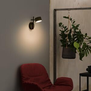OSRAM LED stenska svetilka Decor Kyoto, črna, z možnostjo zatemnitve, vtič, zatemnjen, Črna, Dnevna soba / jedilnica, Aluminij, Sodobni