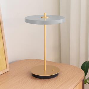 UMAGE LED-akumulatorska namizna svetilka Asteria Move megleno siva/medenina 31, zatemnjen, Siva, Dnevna soba / jedilnica, Kovina, Dizajn