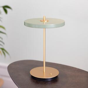 UMAGE LED-akumulatorska namizna svetilka Asteria Move olivno zelena/medenina 31, zatemnjen, Zelena, Dnevna soba / jedilnica, Kovina, Dizajn