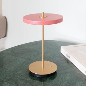 UMAGE LED-akumulatorska namizna svetilka Asteria Move, roza/medenina, 31 cm, zatemnjen, Roza / rosé, Dnevna soba / jedilnica, Kovina, Dizajn