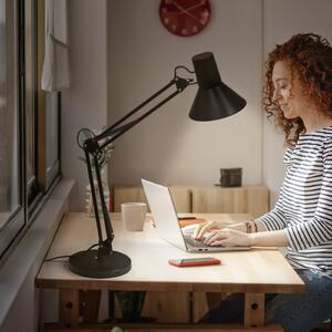OSRAM LED namizna svetilka Office Line Desk Retro, črna 3.000 K, zatemnjen, Črna, Študija / pisarna, Kovina