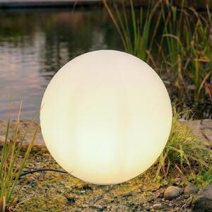 Lindby krogla Valyra, Ø 50 cm, IP54, zemeljski kolik, Bela, Plastika, Sodobni