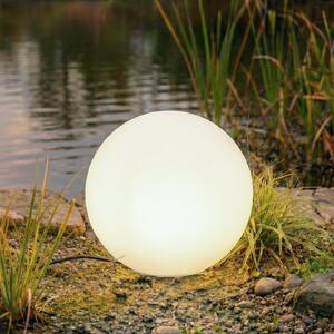 Lindby krogla Valyra, Ø 40 cm, IP54, zemeljski kolik, Bela, Plastika, Sodobni