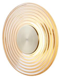 Searchlight LED stenska svetilka Cleo, jantarno-medena barva, Ø 30 cm, steklo, zatemnjen, Bež, Dnevna soba / jedilnica, Steklo, Sodobni