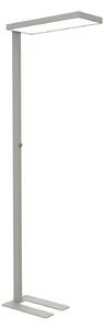 Maul LED pisarniška stoječa svetilka MAULjura, srebrna, aluminij, 196,5 cm, zatemnjen, Kovinska, Študija / pisarna, Aluminij, Sodobni