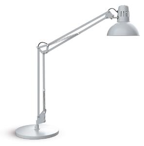Maul LED namizna svetilka MAULstudy, srebrna, 49 cm, E27, Kovinska, Študija / pisarna, Kovina