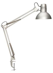 Maul LED-svetilka MAULstudy, srebrna, jeklo, višina 44 cm, Kovinska, Študija / pisarna, Kovina, Namizni pult