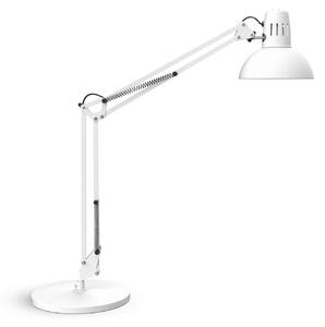 Maul LED namizna svetilka MAULstudy, bela, jeklo, 49 cm, E27, Bela, Študija / pisarna, Kovina