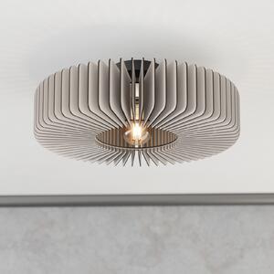 EGLO Stropna svetilka Palombaia, bela, Ø 50 cm, jeklo/les, E27, zatemnjen, Bela, Kovina