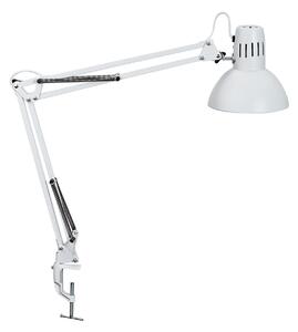 Maul LED-svetilka MAULstudy, bela, jeklo, višina 44 cm, E27, Bela, Študija / pisarna, Kovina, Namizni pult