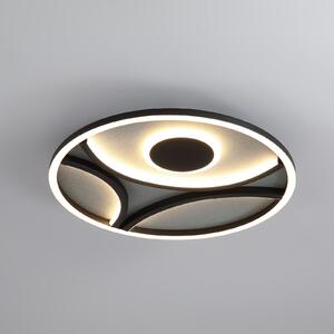 Searchlight LED stropna svetilka Zendisc, motiv polkrog, Ø 39 cm, črna, zatemnjen, Črna, Dnevna soba / jedilnica, Kovina, Sodobni
