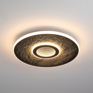 Searchlight LED stropna svetilka Lumadisc, črna, Ø 41 cm, kovina/silikon, zatemnjen, Črna, Dnevna soba / jedilnica, Kovina, Sodobni