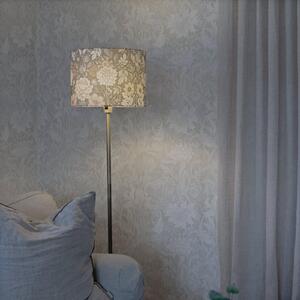 PR Home Stojna svetilka Amy, Dahlia zelena/zlata, višina 150 cm, tekstil, E27, Zlata / medeninasta, Dnevna soba / jedilnica, Tkanine / tekstil
