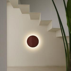 MARSET LED stenska svetilka Caramel, rjava, Ø 38 cm, TRIAC, steklo, zatemnjen, Rjava / rjasta, Dnevna soba / jedilnica, Steklo, Dizajn