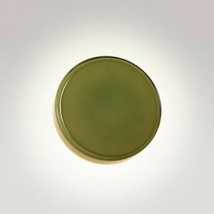 MARSET LED stenska svetilka Caramel, zelena, Ø 22 cm, TRIAC, steklo, zatemnjen, Zelena, Dnevna soba / jedilnica, Steklo, Dizajn