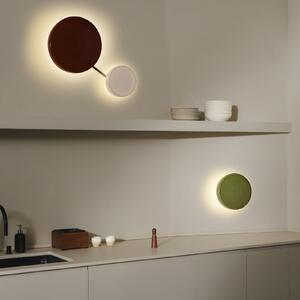 MARSET LED stenska svetilka Caramel, zelena, Ø 28 cm, TRIAC, steklo, zatemnjen, Zelena, Dnevna soba / jedilnica, Steklo, Dizajn