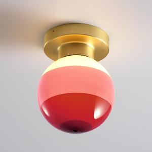 MARSET LED stenska svetilka Dipping Light A2, bordo rdeča/medenina, zatemnjen, Rdeča, Dnevna soba / jedilnica, Kovina, Dizajn, Globus