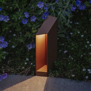 MARSET LED-sokel Domus višina 26 cm, rjavo-rdeč aluminij, zatemnjen, Rjava / rjasta, Aluminij, Dizajn