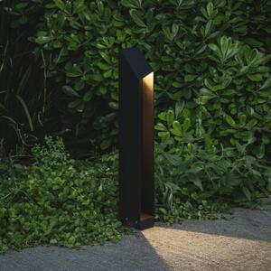 MARSET LED-sokel Domus, višina 55 cm, črn, aluminij, zatemnjen, Črna, Aluminij, Dizajn