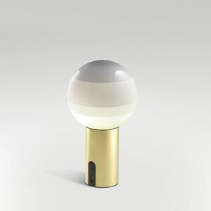 MARSET Akku-Tischlampe Dipping Light, dimmbar bela/medenina, zatemnjen, Bela, Dnevna soba / jedilnica, Steklo, Dizajn