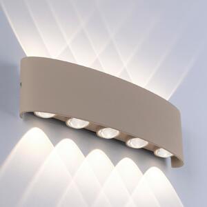 Paul Neuhaus LED zunanja stenska svetilka Carlo, 27 cm, peščena barva, Bež, Aluminij, Sodobni