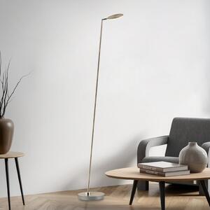 Paul Neuhaus LED-stoječa svetilka Akku-Bente, medenina, CCT, USB-C, zatemnjen, Zlata / medeninasta, Študija / pisarna, Kovina, Sodobni
