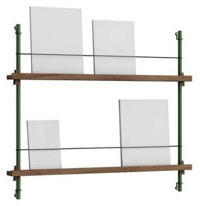 MoebeMoebe - Magazine Shelving Smoked Oak/Pine Green Moebe