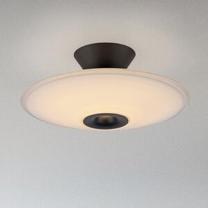 Paul Neuhaus LED stropna svetilka Elipsa, bela/črna, Ø 35 cm, zatemnjen, Črna, Dnevna soba / jedilnica, Steklo