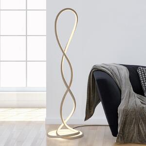 Paul Neuhaus LED-stoječa svetilka Twist, peščene barve, višina 143 cm, zatemnjen, Bež, Dnevna soba / jedilnica, Aluminij, Sodobni