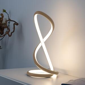 Paul Neuhaus LED namizna svetilka Twist, peščena barva, višina 42 cm, zatemnjen, Bež, spalnica, Aluminij, Sodobni