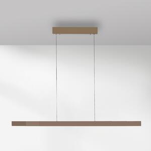 Paul Neuhaus LED viseča svetilka Adriana Square, bronasta, navzgor/navzdol, zatemnjen, Bronasta / starinska medenina, Dnevna soba / jedilnica, Aluminij, Sodobni