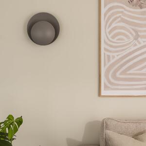 Globen Lighting stenska svetilka ORBIT, siva, kovina, Ø 30 cm, Siva, Dnevna soba / jedilnica, Kovina, Sodobni