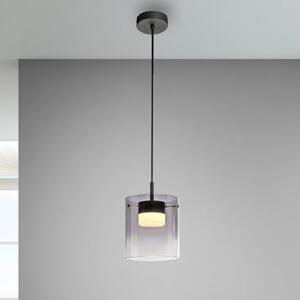 JUST LIGHT. GmbH LED-visoka svetilka Elio, dimno steklo, 1-žarek, črna, zatemnjen, Siva, Dnevna soba / jedilnica, Steklo, Sodobni