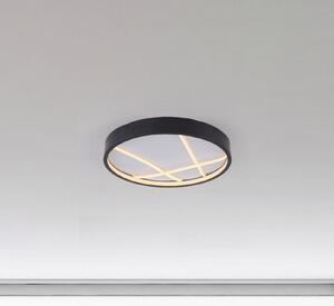 JUST LIGHT. GmbH LED stropna svetilka Mikado, Ø 40 cm, črna, zatemnjen, Črna, Dnevna soba / jedilnica, Kovina, Sodobni