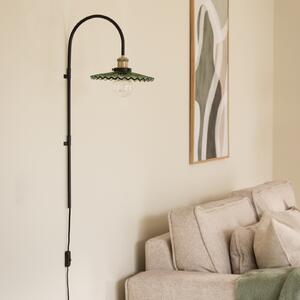 Globen Lighting stenska svetilka COBBLER, zelena, višina 75 cm, steklo, Črna, Dnevna soba / jedilnica, Steklo, Dizajn