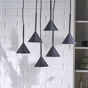 TK Lighting Visoka svetilka Cono Mini, 6-žarčkov, črna GU10, zatemnjen, Črna, Dnevna soba / jedilnica, Kovina, Sodobni
