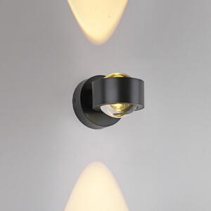 JUST LIGHT. GmbH LED-akumulatorska stenska svetilka Chia črna železna 3.000 K, zatemnjen, Črna, Dnevna soba / jedilnica, Kovina, Sodobni