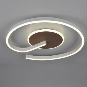 Reality Leuchten LED stropna svetilka Calle, kava, Ø 50 cm, CCT, z možnostjo zatemnitve, zatemnjen, Bež, Dnevna soba / jedilnica, Kovina, Sodobni