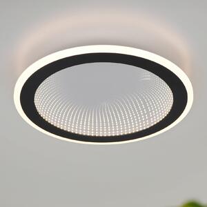 Reality Leuchten LED stropna svetilka Glace, črna, CCT, z možnostjo zatemnitve, kovinska, zatemnjen, Črna, Dnevna soba / jedilnica, Kovina, Sodobni