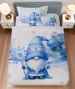 Posteljnina iz mikrosatena MODRI PALČEK bela + prevleka za blazino 45 x 45 cm gratis Dimenzije posteljnine: 70 x 90 cm | 140 x 200 cm
