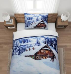3D posteljnina iz mikrosaten WINTER CHALET, bela Dimenzije posteljnine: 70 x 90 cm | 140 x 200 cm