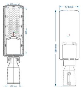 JAKS Pohodna led ulična svetilka ox 150W IP65 5000K