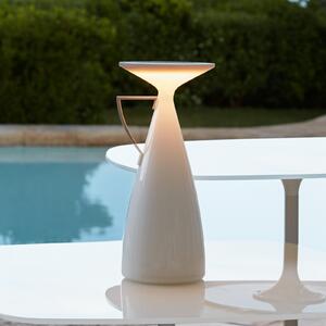 Kartell LED-akumulatorska namizna svetilka Camomille, bela, višina 24 cm, zatemnjen, Bela, Dnevna soba / jedilnica, Plastika, Dizajn