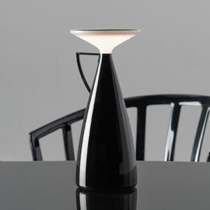 Kartell LED-akumulatorska namizna svetilka Camomille, črna, višina 24 cm, zatemnjen, Črna, Dnevna soba / jedilnica, Plastika, Dizajn